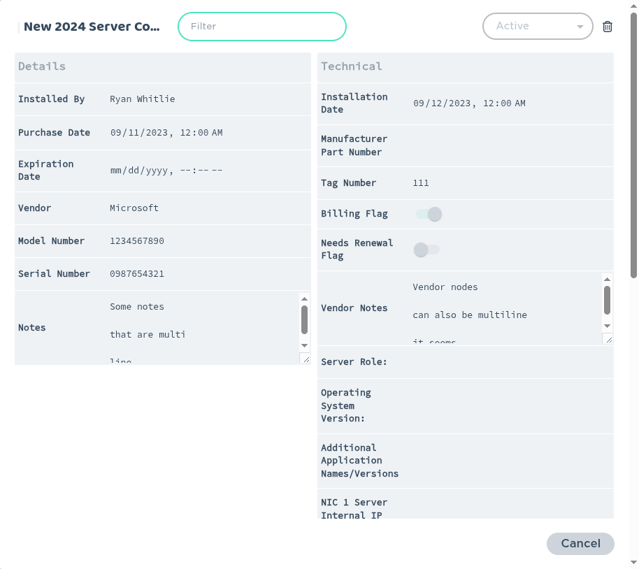 An image of a configuration item (asset) sync'd to Licorice